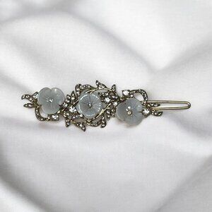Ionna & lilly 3" Rhinestone Resin Floral Gold Tone Hair Clip